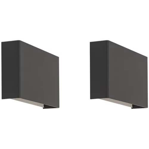 QAZQA Komplet 2 modernih stenskih svetilk črne barve - Otan