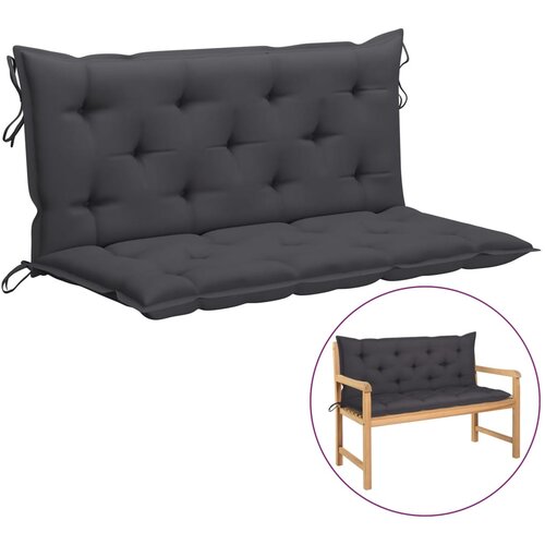 vidaXL Blazina za vrtno klop antracit 120x(50+50)x7 cm oxford tkanina, (20623497) Cene