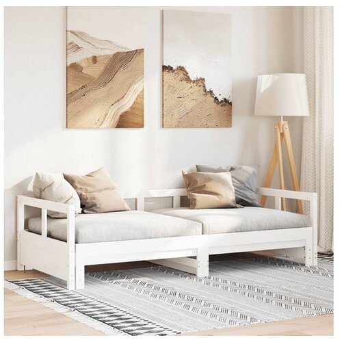 vidaXL Dnevni krevet bez madraca bijeli 90 x 200 cm masivna borovina Cene