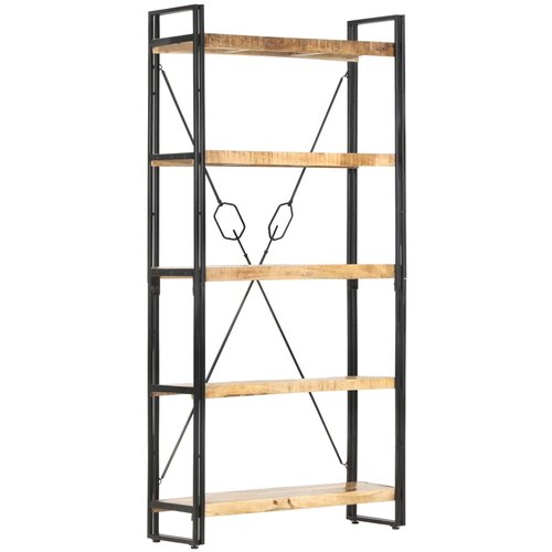 The Living Store Knjižna omara 5-nadstropna 90x30x180cm trden mangov les - Knjižna Omara, (21437016) Cene