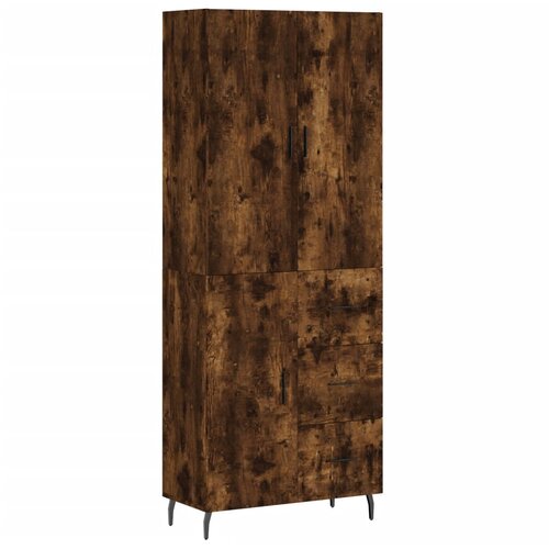Maison Chic Visoka Komoda - Predalnik dimljen hrast 69,5x34x180 cm inženirski les, (21719796) Cene