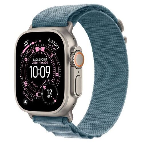 Apple Watch Ultra 3 Cellular 49mm Natural Titanium Case with Light Blue Alpine Loop – Medium (mewm4se/a) Cene