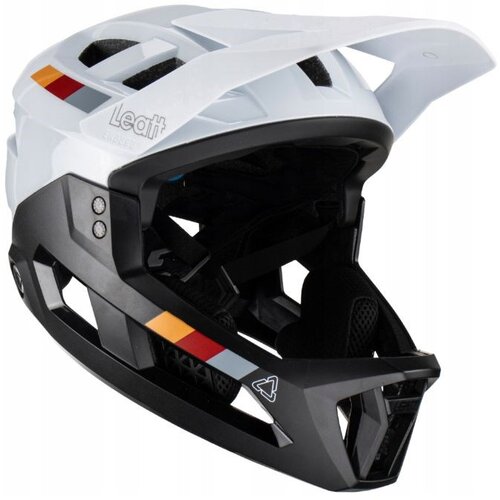 Leatt MTB Enduro 2.0 V23 Bike Helmet with Removable Chin Guard, Size L (59&amp;ndash;63 cm), White Slike