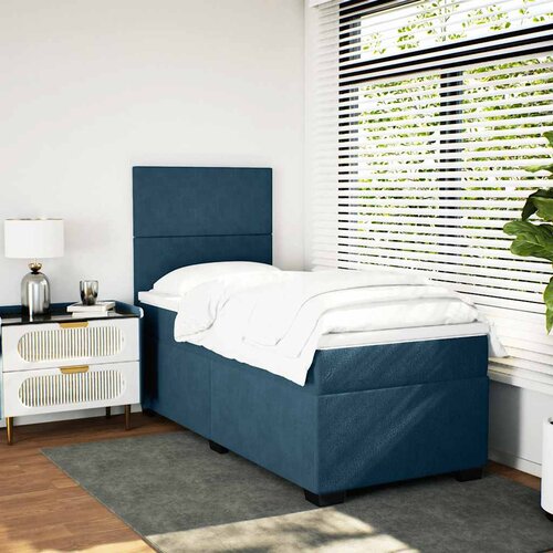 Box spring krevet s madracem plavi 90x190 cm bar&amp;scaron;unasti Slike