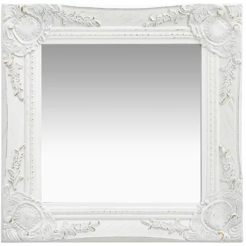 vidaXL stensko ogledalo v baročnem stilu 40x40 cm belo