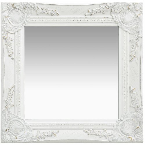 VidaXL Zidno ogledalo u baroknom stilu 40 x 40 cm bijelo Slike