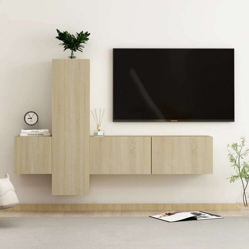  3-dijelni set TV ormarića boja hrasta sonome od iverice Cijene