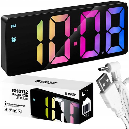  RGB USB digitalna budilka s termometrom Slike