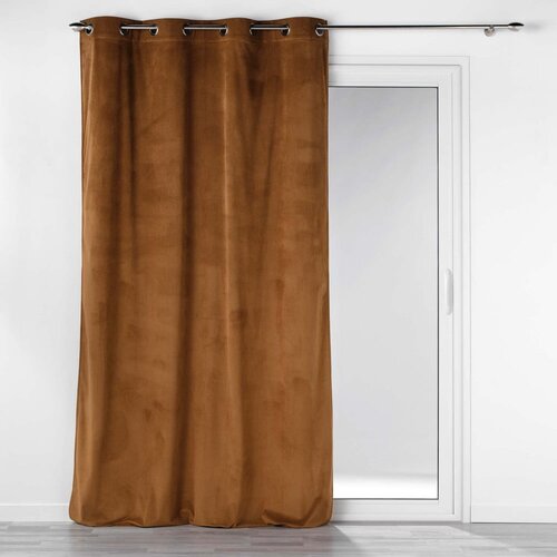 Douceur d intérieur Rjava zavesa iz rebrastega žameta 140x260 cm Casual – Cene