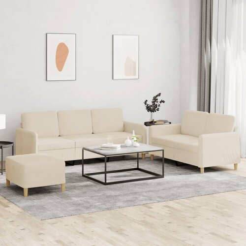  3-dijelni set sofa s jastucima krem od tkanine Cijene
