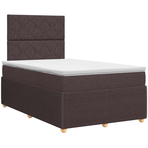 Boxspring krevet s madracem Tamno smeđa 120 x 200 cm Tkanina Slike