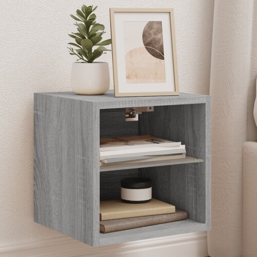 The Living Store Stenske TV omarice z LED 2 kosa siva sonoma 30x28,5x30 cm - TV Stenska Omarica, (21670993) Cene
