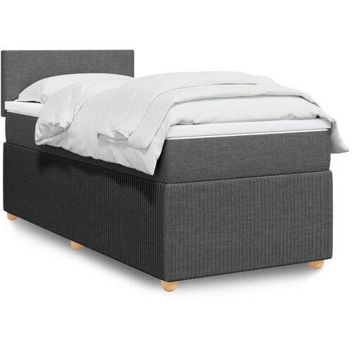 vidaXL Box spring postelja z vzmetnico temno siva 80x200 cm blago Cene