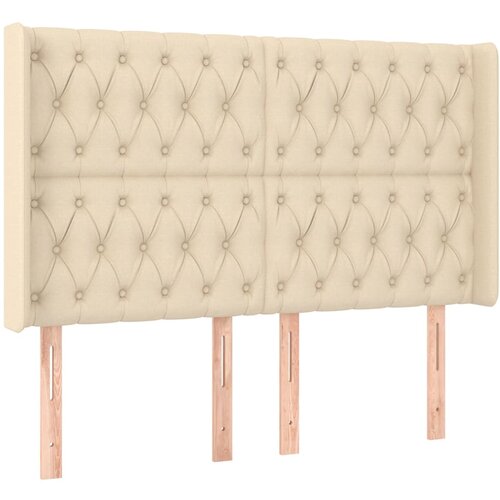 Maison Chic vzglavna omarica - nočna omarica - posteljna omarica z u&amp;scaron;esi krem 147x16x118/128 cm blago, (21708303) Slike
