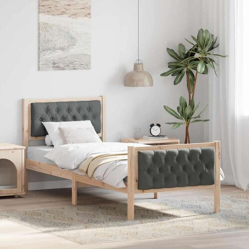  Konstrukcija postelje Temno siva 75 x 190 cm Masivno borovo les, (5000084706) Cene