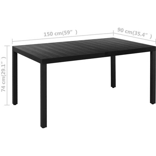 VidaXL 5-dijelni vrtni blagovaonski set crni Slike