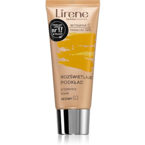 Lirene Vitamin C posvetlitveni fluidni tekoči puder za dolgoobstojen učinek odtenek 03 Beige 30 ml Slike