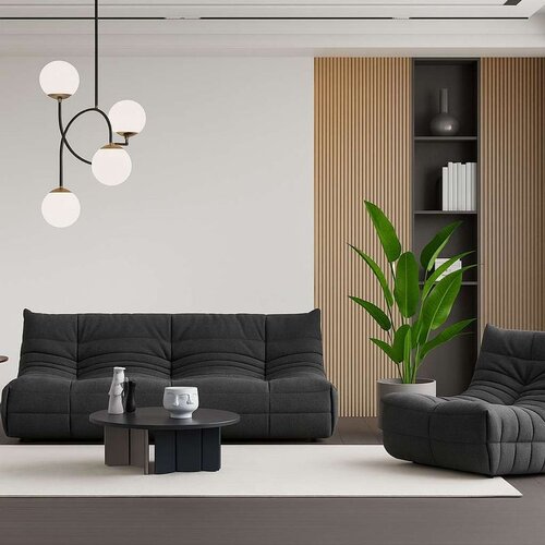 Atelier Del Sofa Bocek - Tamno Siva Wing Chair Slike
