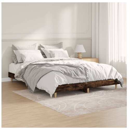 VidaXL Okvir za krevet boja hrasta 135x190 cm konstruirano drvo Slike