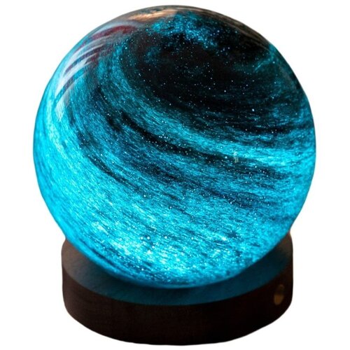 Gingko LED namizna svetilka v temni naravni barvi s steklenim senčilom (vi&amp;scaron;ina 9 cm) Stellar Ocean &amp;ndash; Slike