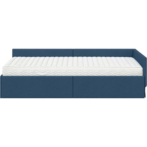  Kutni krevetni okvir s madracem Ostalo 2 pcs Plava tkanina Slike