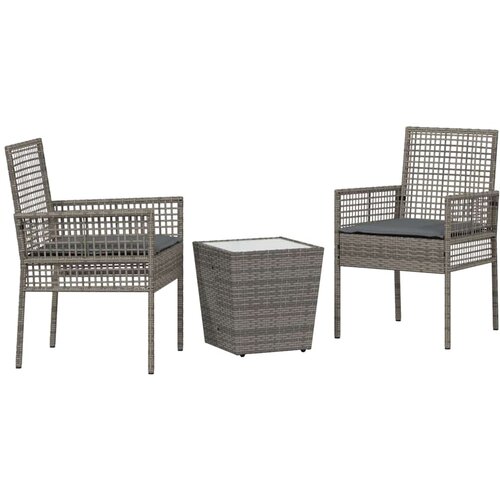 Bistro set za vrt 3 pcs Siva poliratan Slike