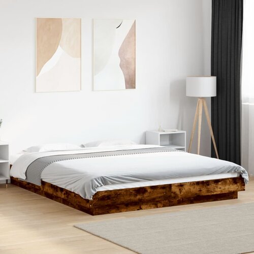Furnova Posteljni okvir z LED lučkami dim. hrast 150x200 cm inž. les, (21938912) Slike