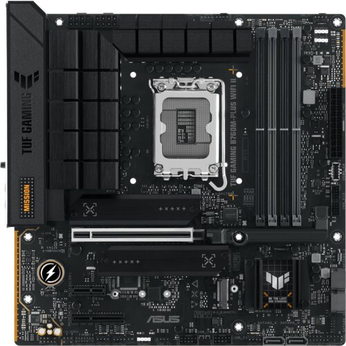Asus TUF GAMING B760M-PLUS WIFI II LGA1700 mATX osnovna plošča - Intel B760, 4xDDR5, 3xM.2, 4xSATA, 2.5Gb LAN, WiFi 6E, BT, 1xDP, 1xHDMI, Aura Sync - 90MB1HE0-M0EAY0 Cene