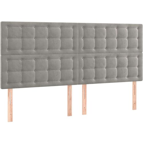  Krevet s oprugama i madracem svjetlosivi 200x200 cm bar&amp;scaron;unasti Slike