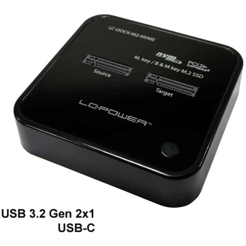 LC-Power Docking station NVMEM.2 SSD, USB-C port, 2x SSD-a,Transfer rate do 10 Gb/s Cijene