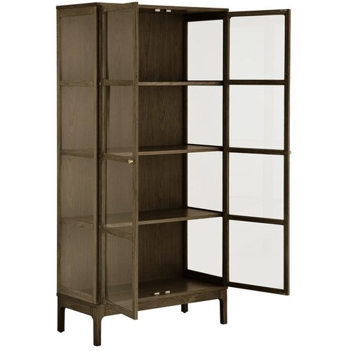 House Nordic Tamno smeđa vitrina u dekoru hrasta 90x180x40 cm Zamora &amp;ndash; Slike