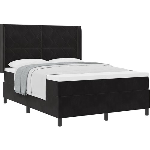 vidaXL Postelja s vzmetnico Črna 140x190 cm Žamet, (22050489) Cene