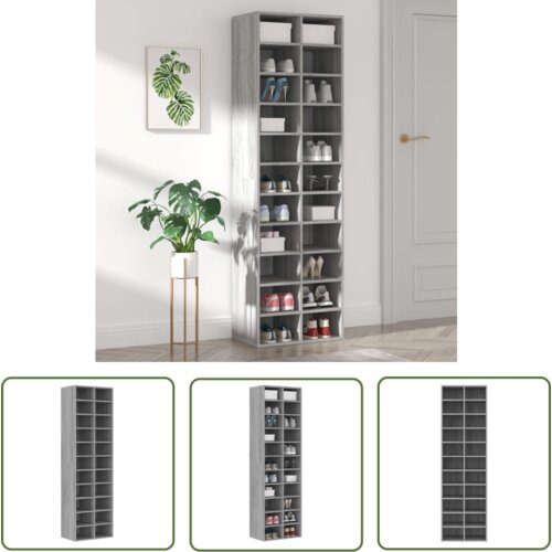 The Living Store Omarica za čevlje siva sonoma 54x34x183 cm konstruiran les - Omara Za Čevlje, (21744557) Cene