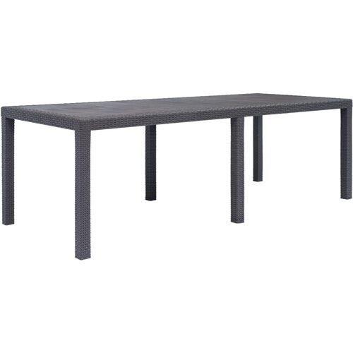 The Living Store Vrtna miza iz plastike 220x90x72 cm izgled ratana rjava - Vrtna Miza, (21462686) Slike
