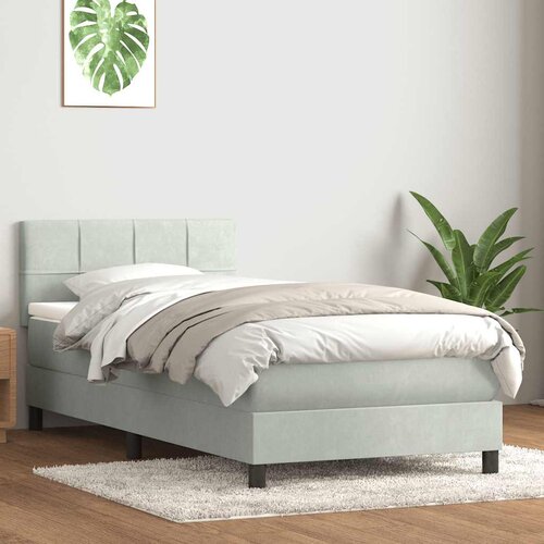 Box Spring krevet s madracem svijetlo sivi 90x220 cm bar&scaron;un Cijene