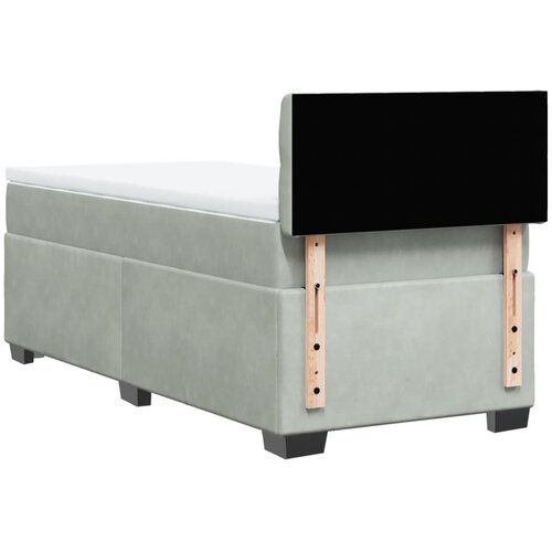 Box spring krevet s madracem svjetlosivi 90x190 cm bar&amp;scaron;unasti Slike