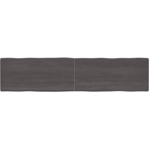 vidaXL Mizna plošča temno siva 220x50x6 cm obdelana trdna hrastovina