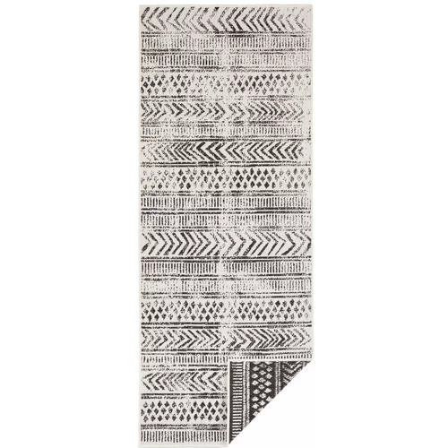 NORTHRUGS Črno-krem zunanja preproga Biri, 80 x 250 cm