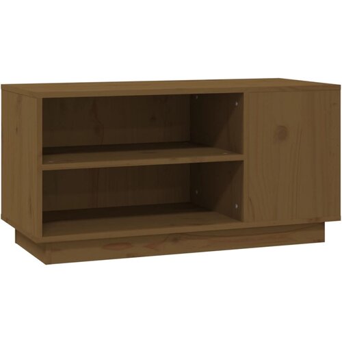 Maison Chic TV omarica - TV stojalo - Televizijska omarica medeno rjava 80x35x40,5 cm trdna borovina, (21700827) Slike