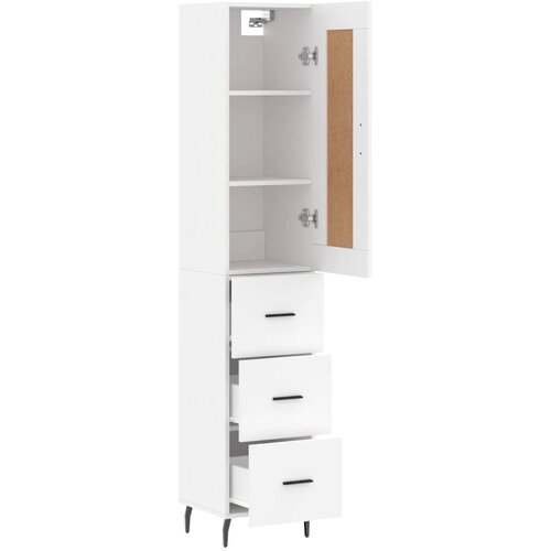  Visoka komoda bijeli 34,5x34x180 cm od konstruiranog drva Slike