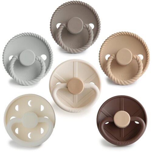 FRIGG&amp;reg; 6-Pack Pacifiers Round Silicone Size 2 duda Earthy Wonder 6 kos Slike
