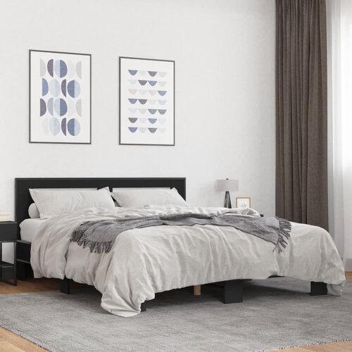 Furnova Posteljni okvir črn 160x200 cm inženirski les in kovina, (21938019) Slike