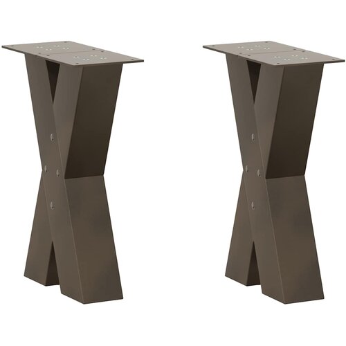  Noge za klub stolić u obliku slova X, 2 kom, prirodni čelik, 38 x (42-43) cm, čelik Cijene