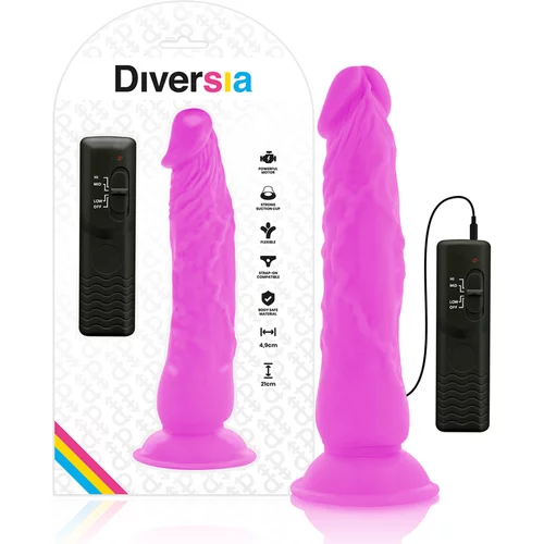DIVERSIA vibracijski penis flexible purple (21 cm)