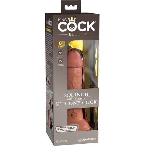 King Cock Elite Elite 6 - realistični dildo (15 cm) - tamni Slike