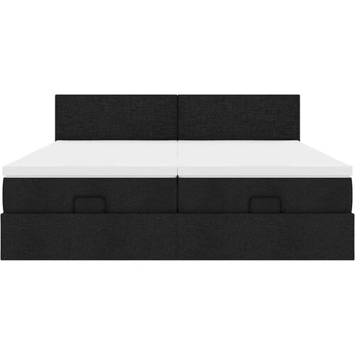 VidaXL Otomanski okvir kreveta s madracima crni 180x200cm od tkanine Slike
