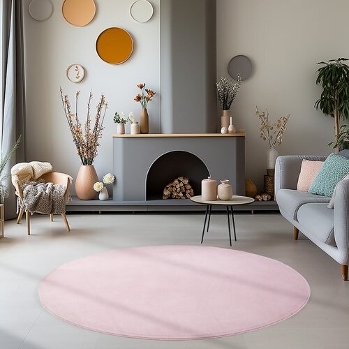 Ayyildiz Carpets Rožnata pralna okrogla preproga &amp;oslash; 120 cm Sky &amp;ndash; Slike