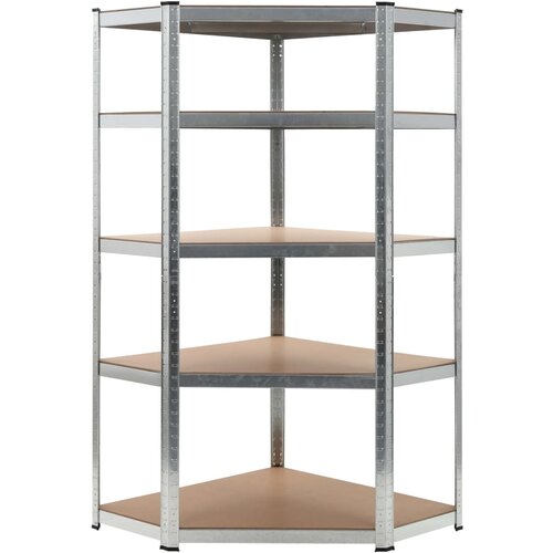 VidaXL Police za pohranu srebrne 90 x 90 x 180 cm od čelika i MDF-a Slike