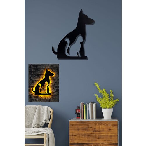 Wallity zidna led dekoracija cat n dog, 23.5 x 28.5 cm, 25.2 w, žuta Slike