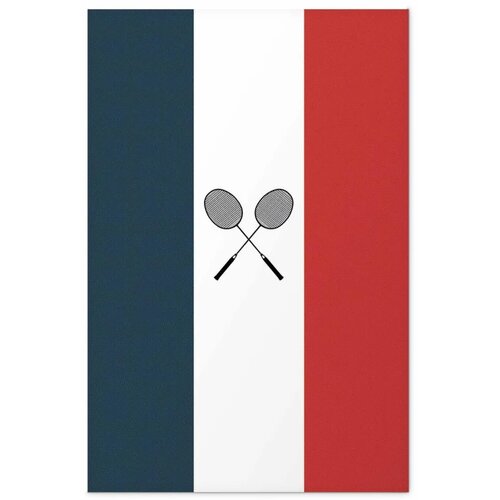  Plakat - French Flags and Black Badminton Rackets 60x90 Bez okvira Slike